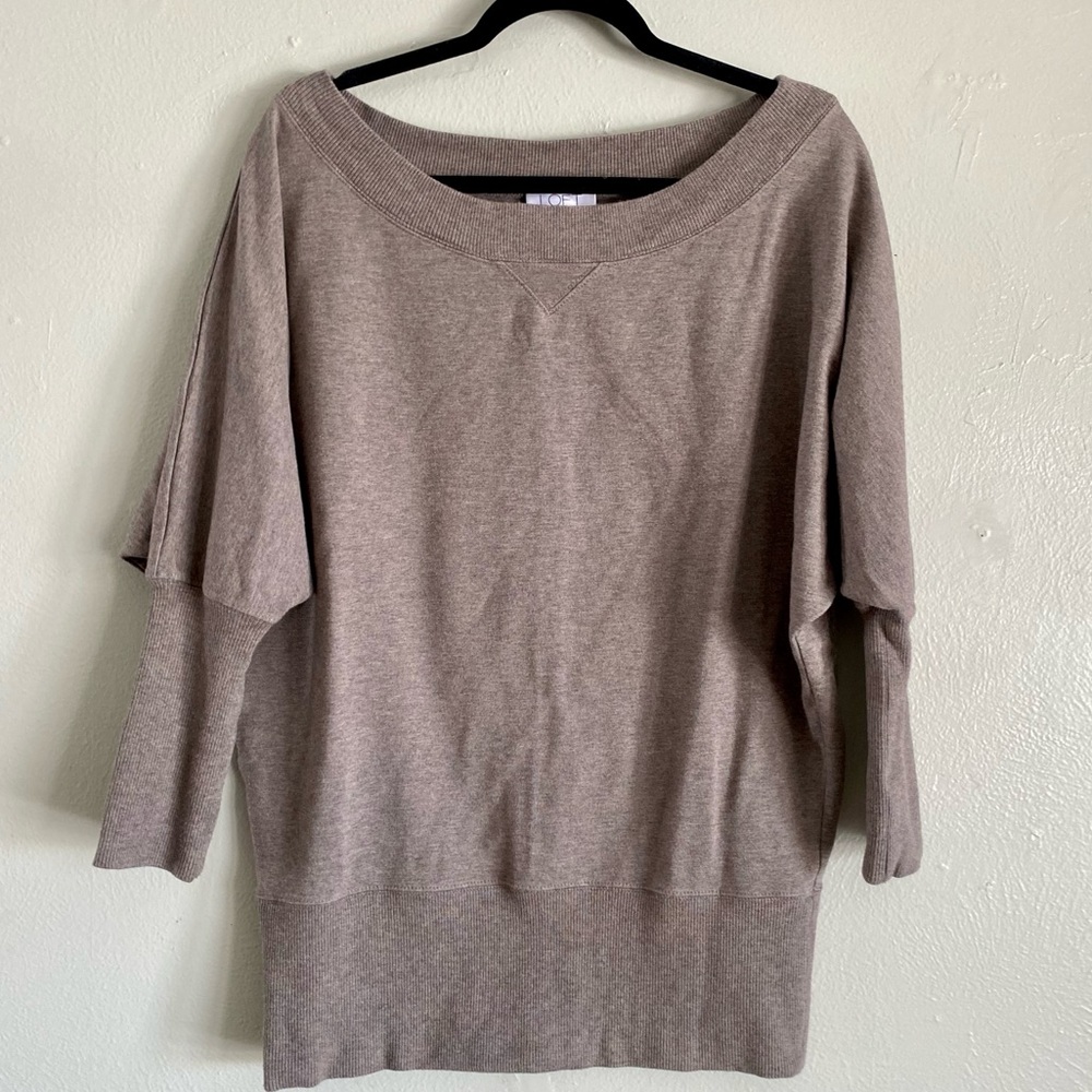 Loft Scoop-Neck Dolman Sleeve Sweater